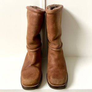 Cole Haan Nubuck Leather Mid-Calf Women’s Boots Size 5.5 Shearling